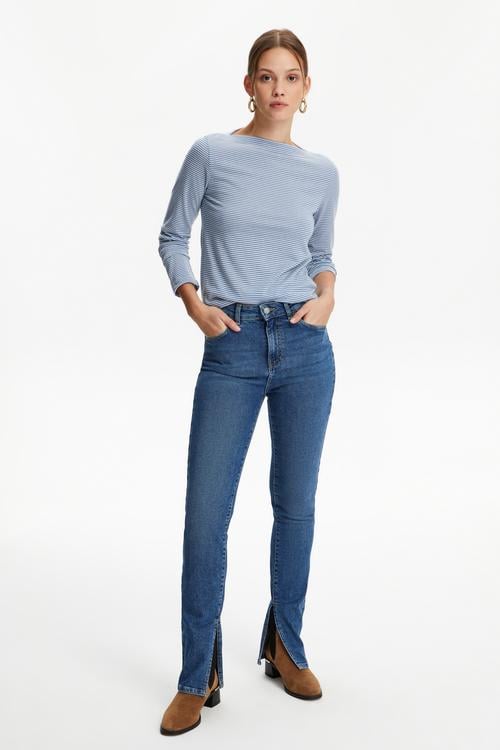  YIRTMAÇ DETAYLI STRAIGHT FIT JEAN PANTOLON