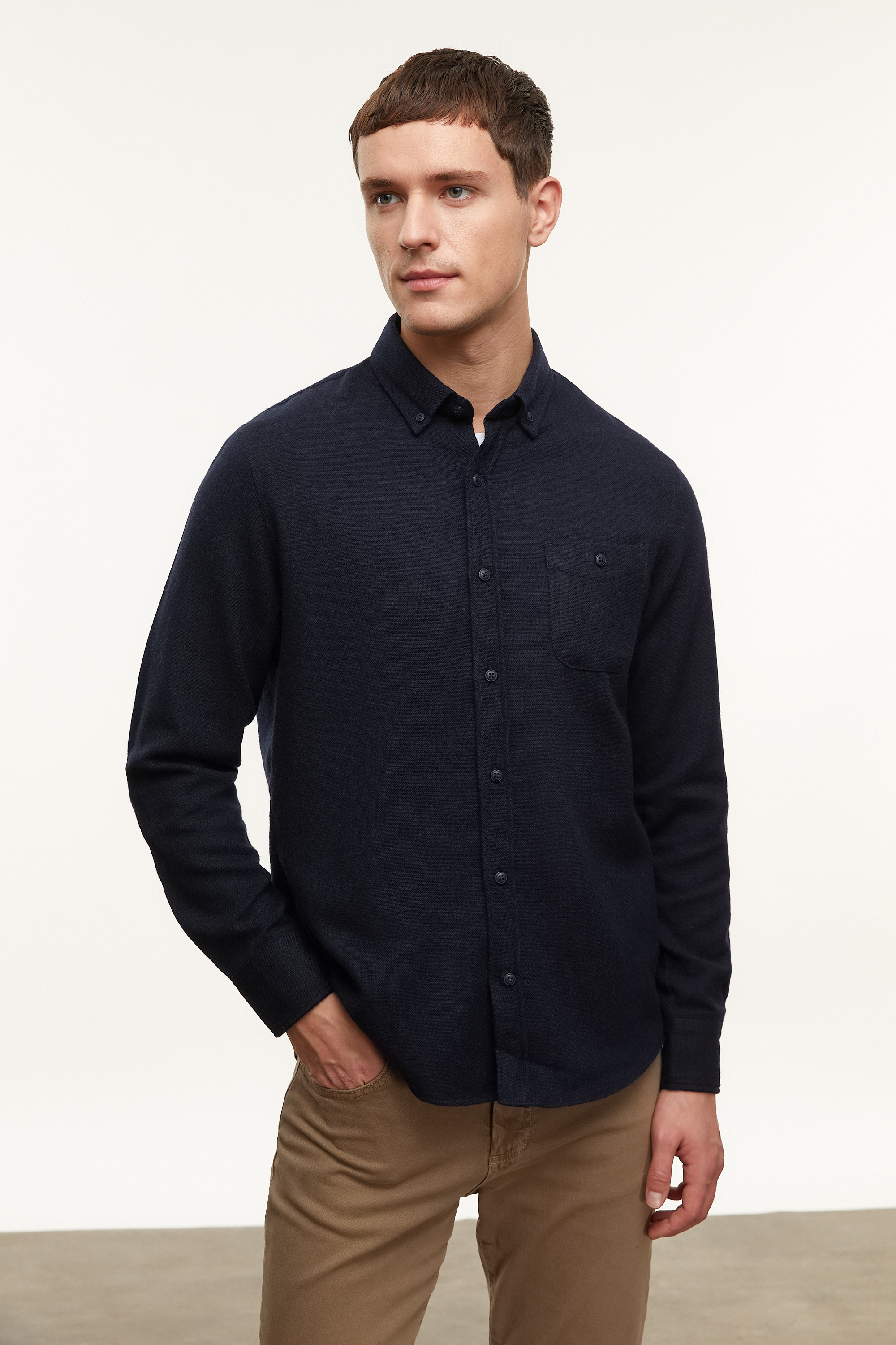 YÜN KARIŞIMLI REGULAR FIT GÖMLEK