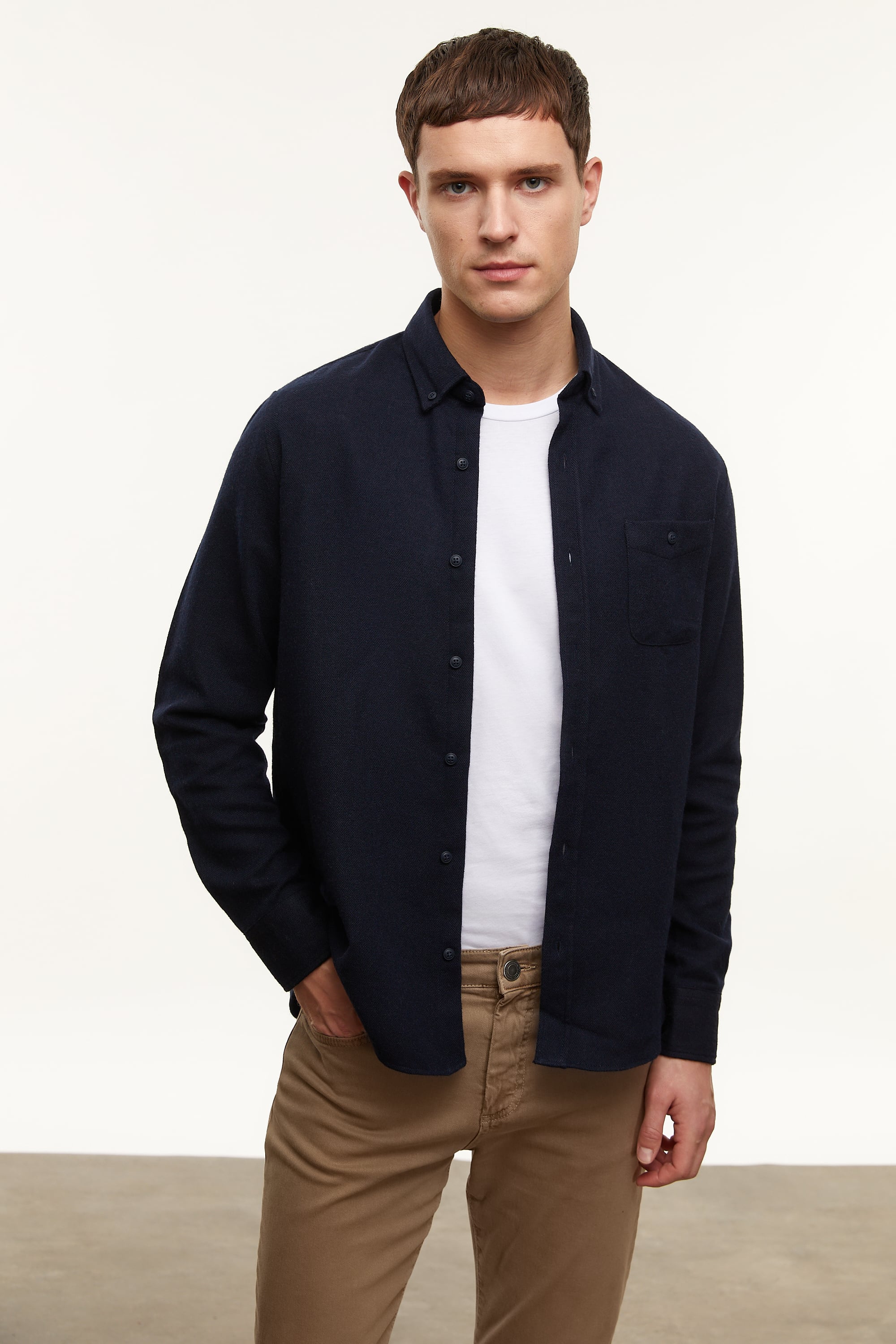 YÜN KARIŞIMLI REGULAR FIT GÖMLEK