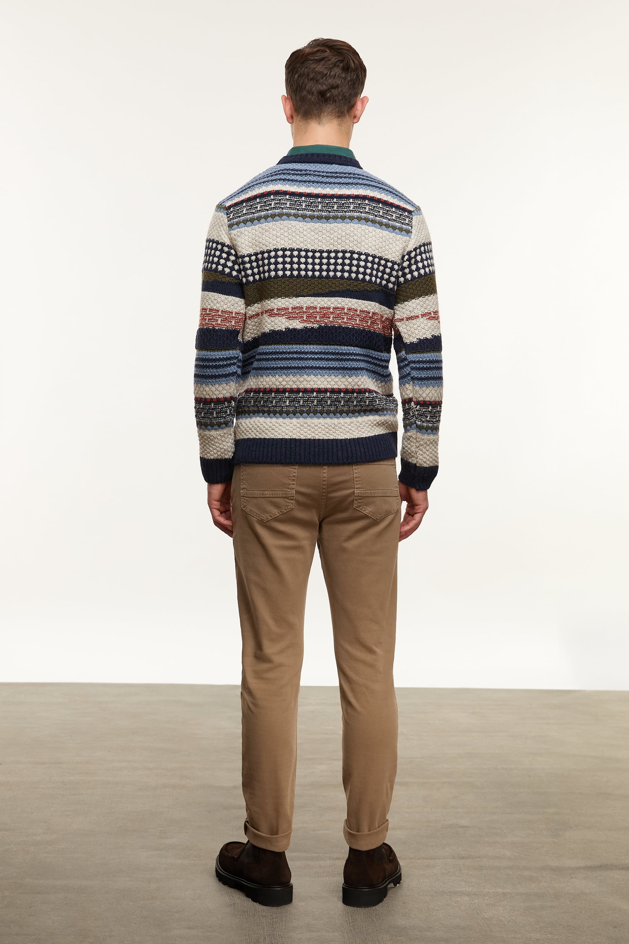 ÇİZGİLİ BİSİKLET YAKA TRİKO KAZAK