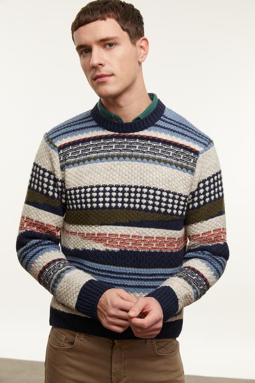  ÇİZGİLİ BİSİKLET YAKA TRİKO KAZAK