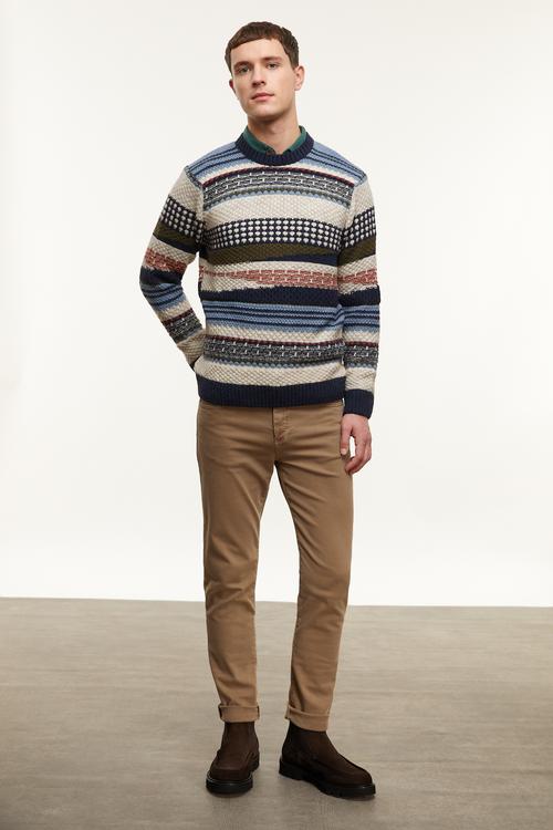  ÇİZGİLİ BİSİKLET YAKA TRİKO KAZAK