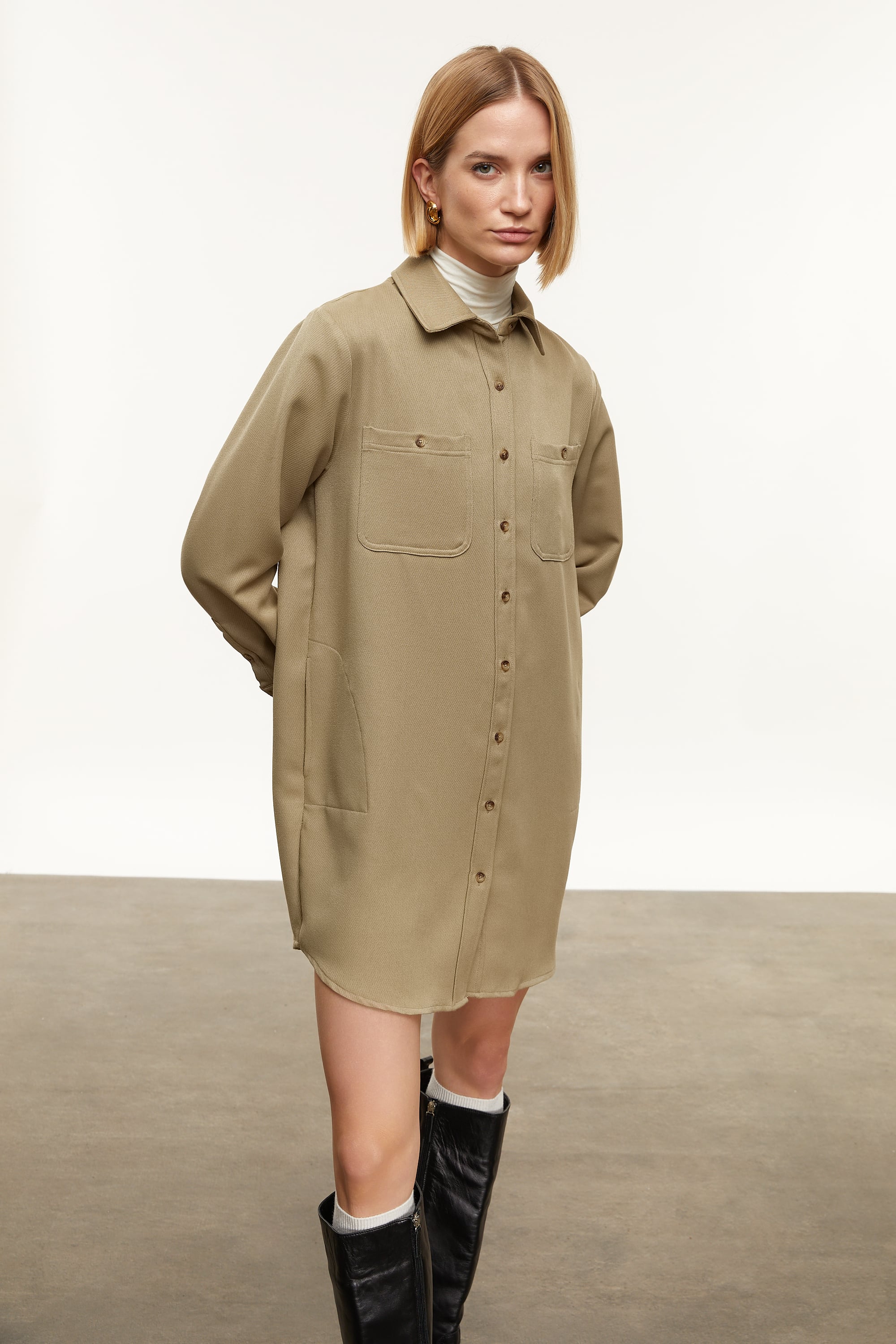 MİNİ GÖMLEK ELBİSE