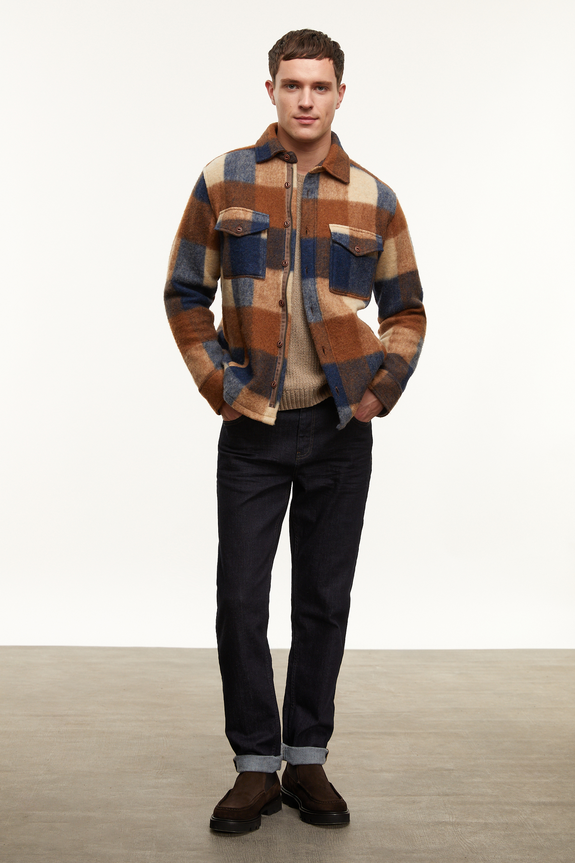 YÜN KARIŞIMLI EKOSELİ CEKET GÖMLEK