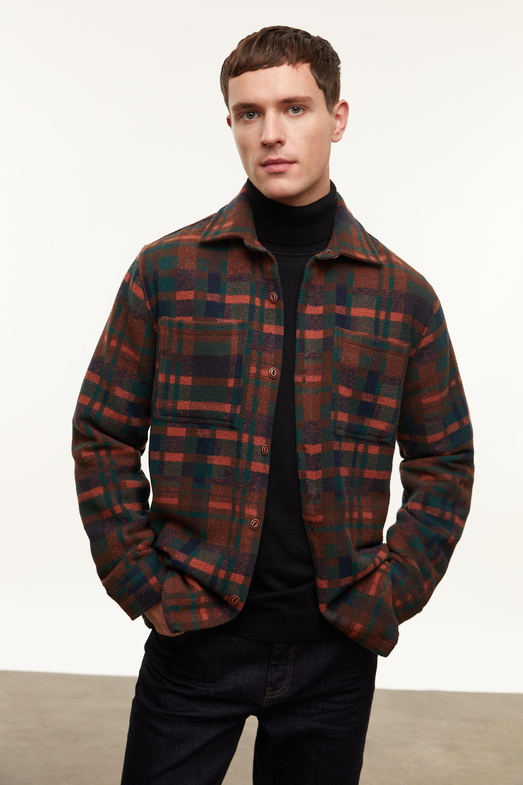 YÜN KARIŞIMLI EKOSELİ CEKET GÖMLEK