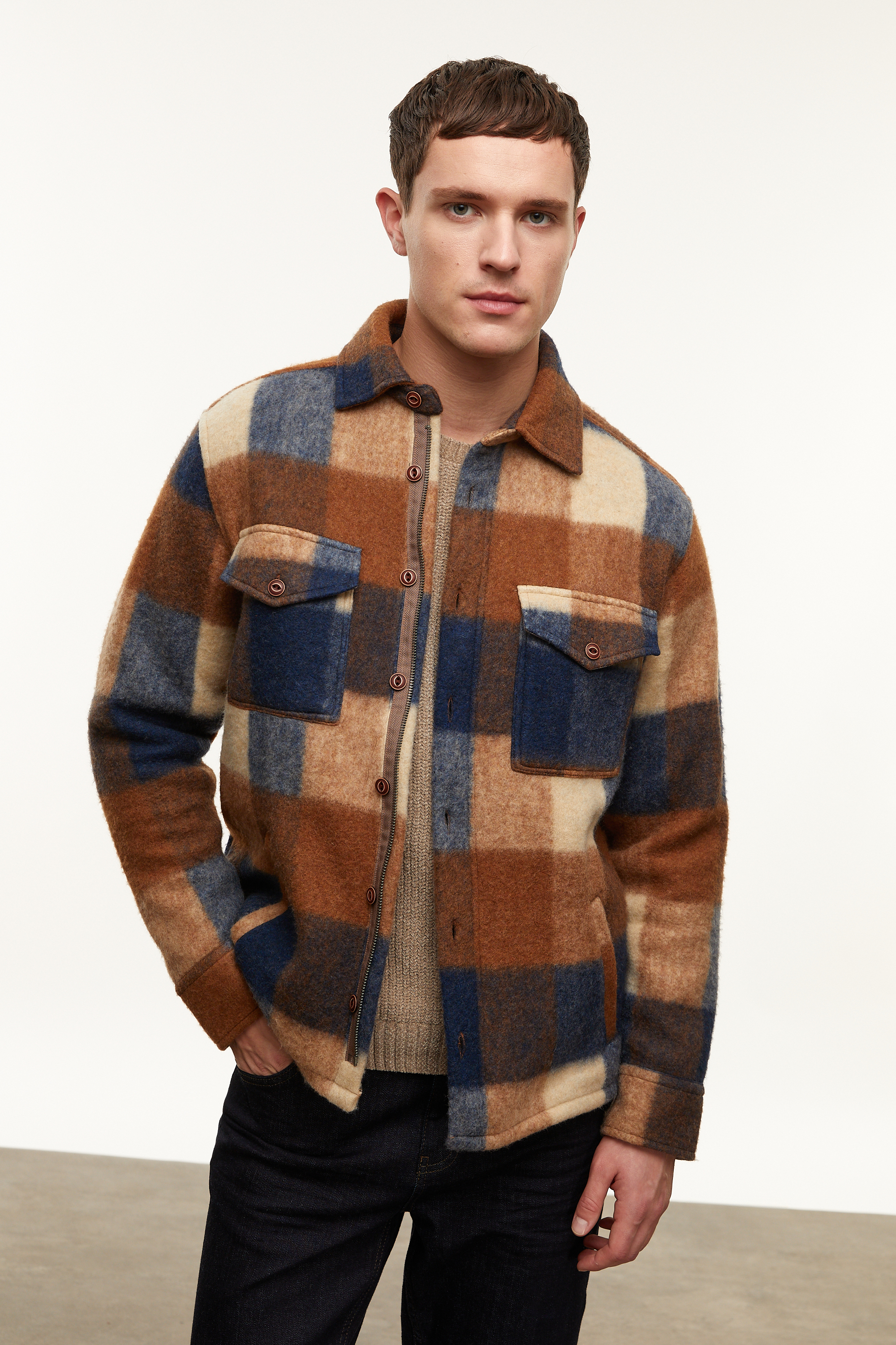 YÜN KARIŞIMLI EKOSELİ CEKET GÖMLEK