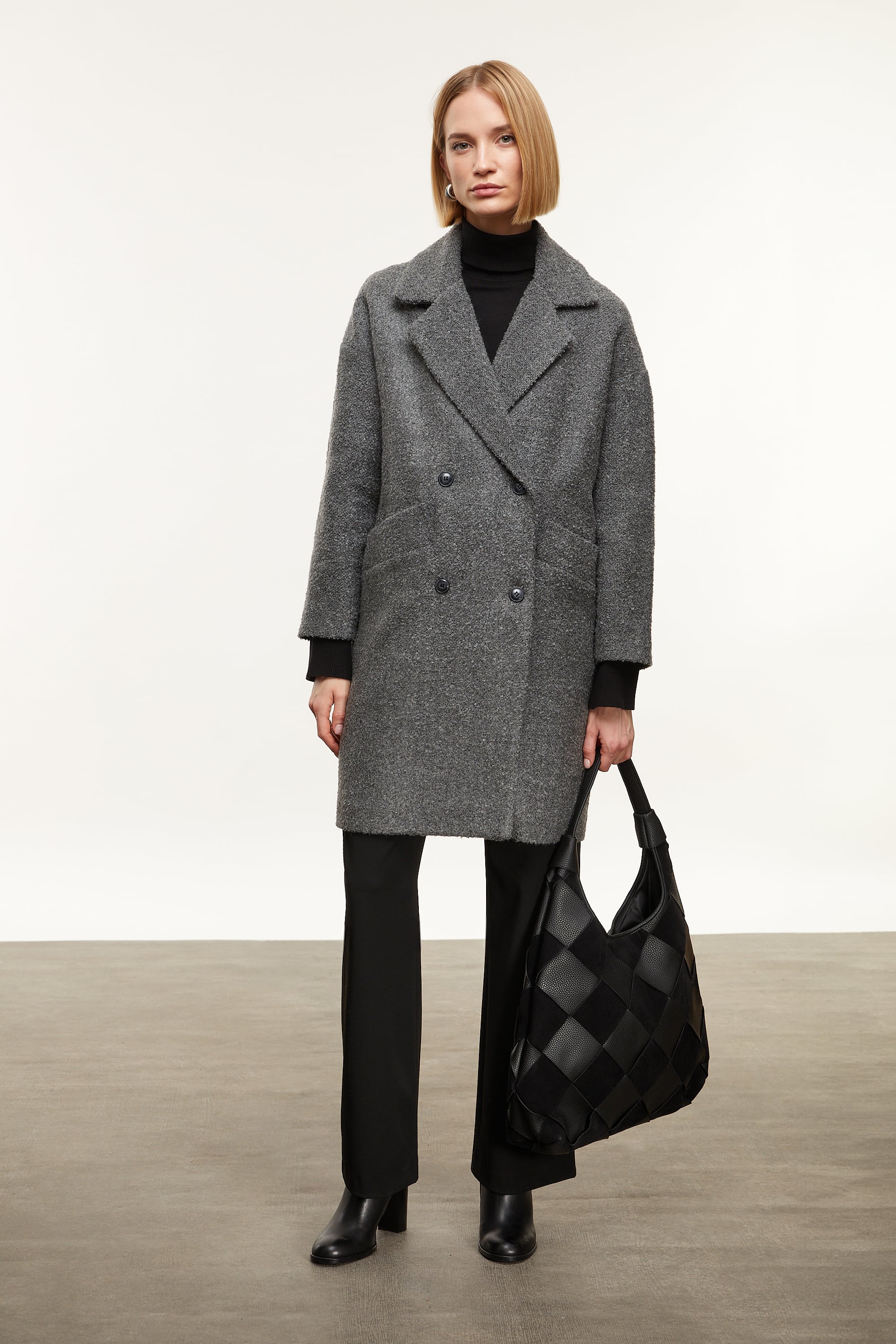 YÜN KARIŞIMLI KAŞE PALTO