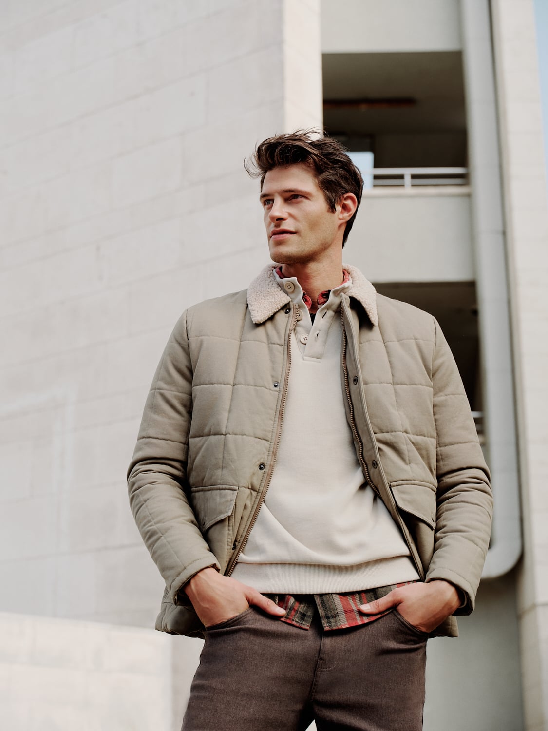 POLAR YAKA DERİ GÖRÜNÜMLÜ MONT