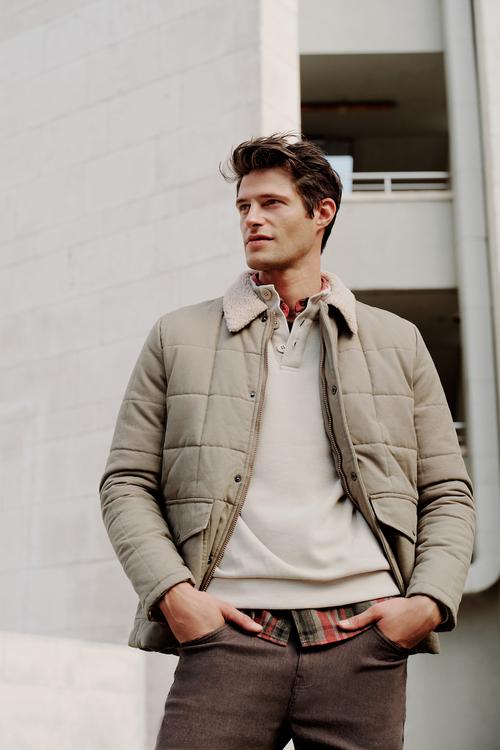  POLAR YAKA DERİ GÖRÜNÜMLÜ MONT