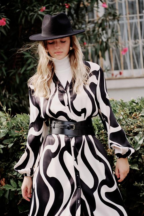  DESENLİ MİDİ GÖMLEK ELBİSE