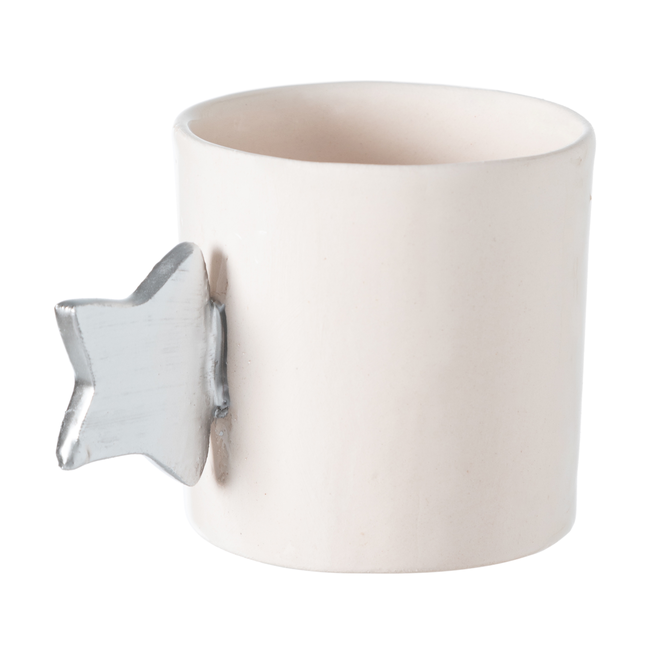 HANDMADE YILDIZ KULPLU FİNCAN SILVER 114 ML