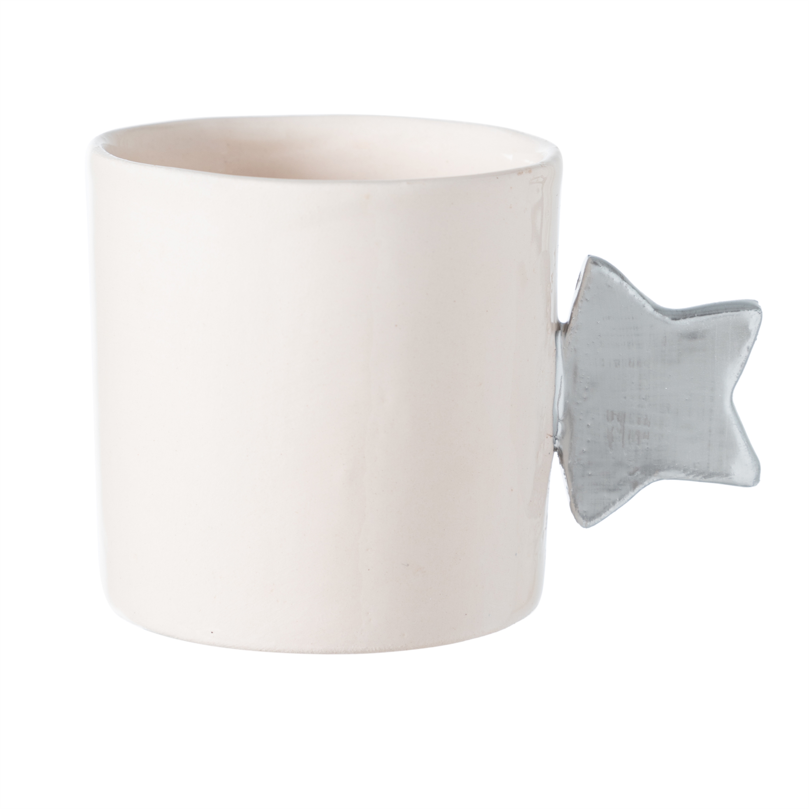 HANDMADE YILDIZ KULPLU FİNCAN SILVER 114 ML