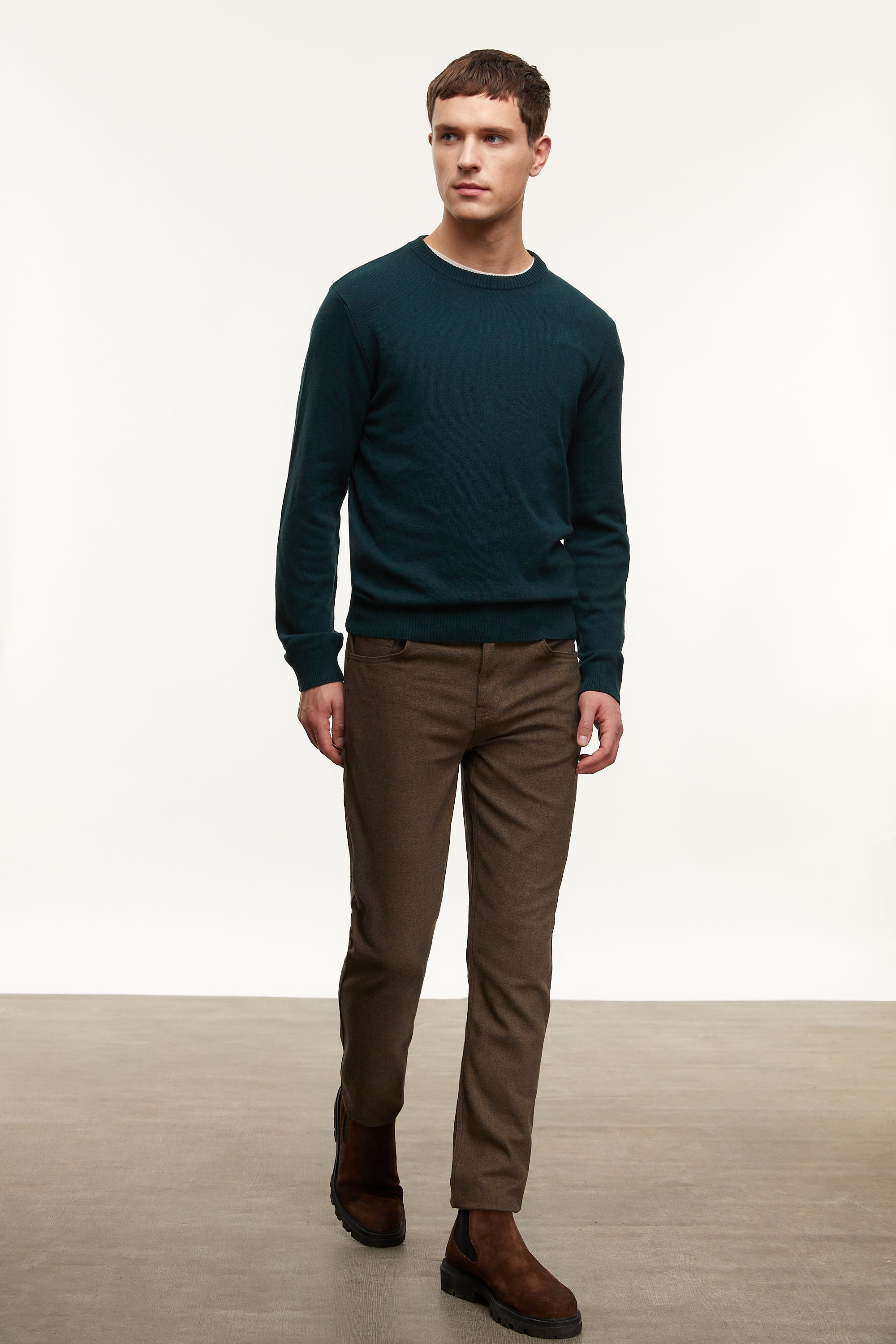 BİSİKLET YAKA YÜN KARIŞIMLI TRİKO KAZAK