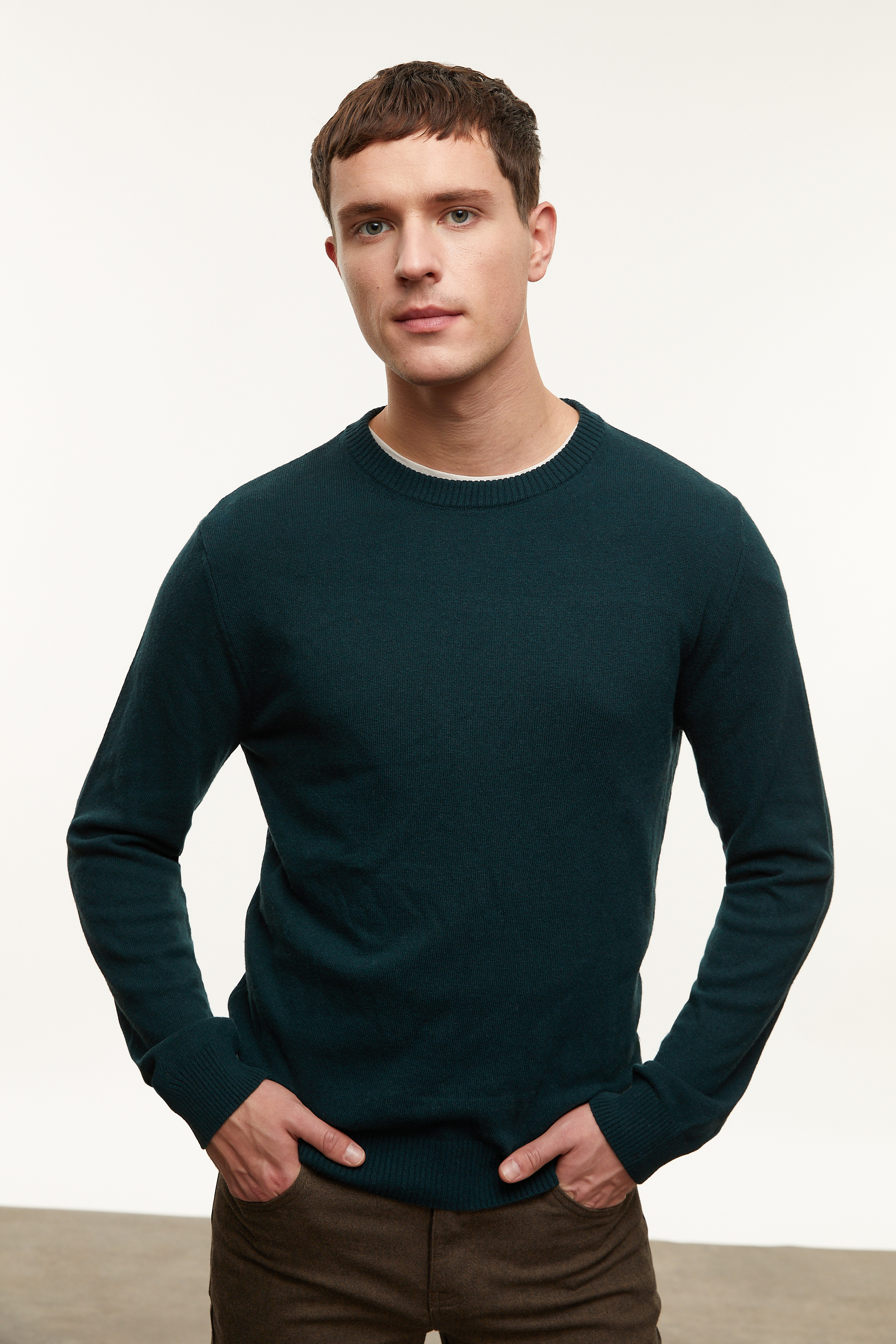 BİSİKLET YAKA YÜN KARIŞIMLI TRİKO KAZAK