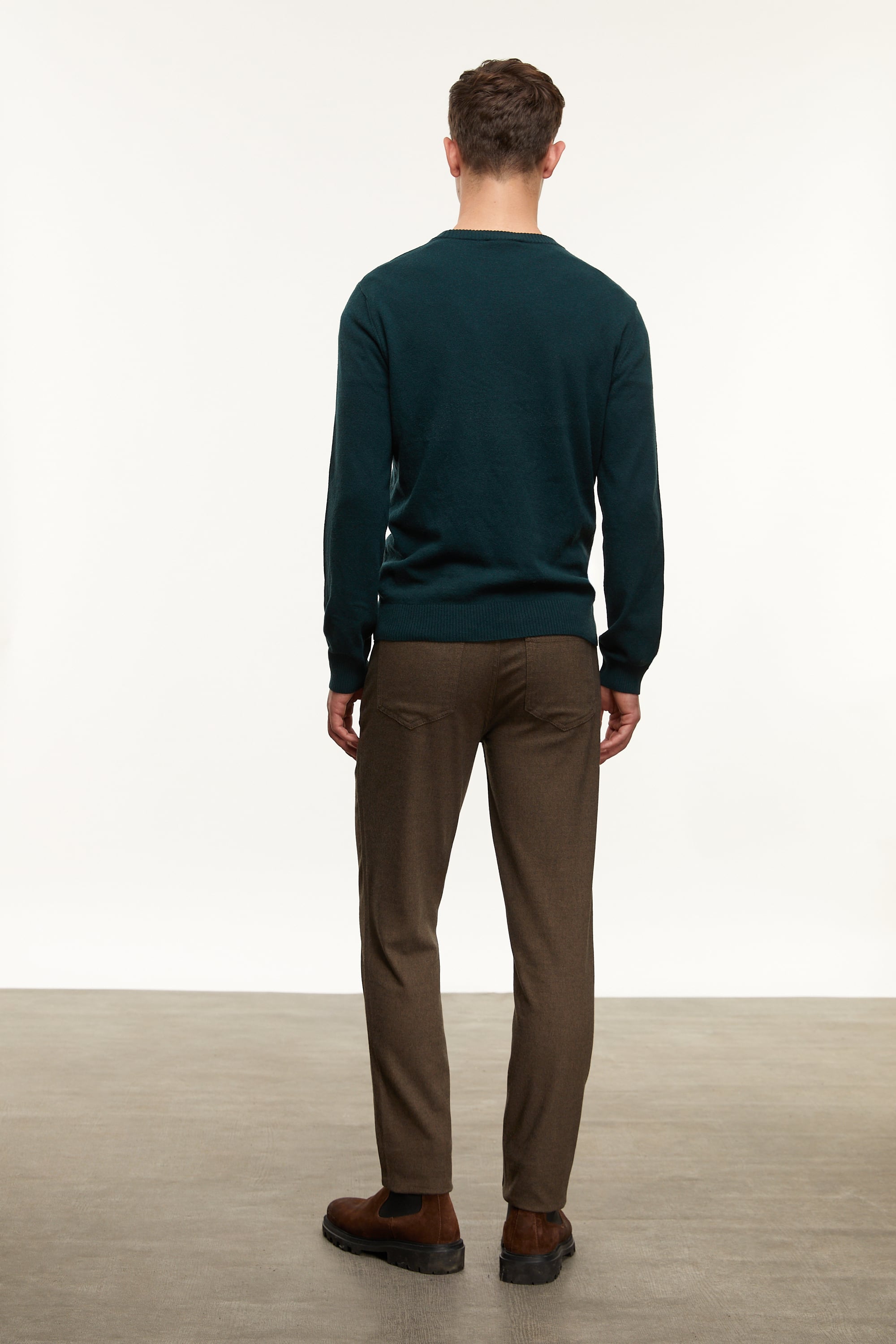 BİSİKLET YAKA YÜN KARIŞIMLI TRİKO KAZAK