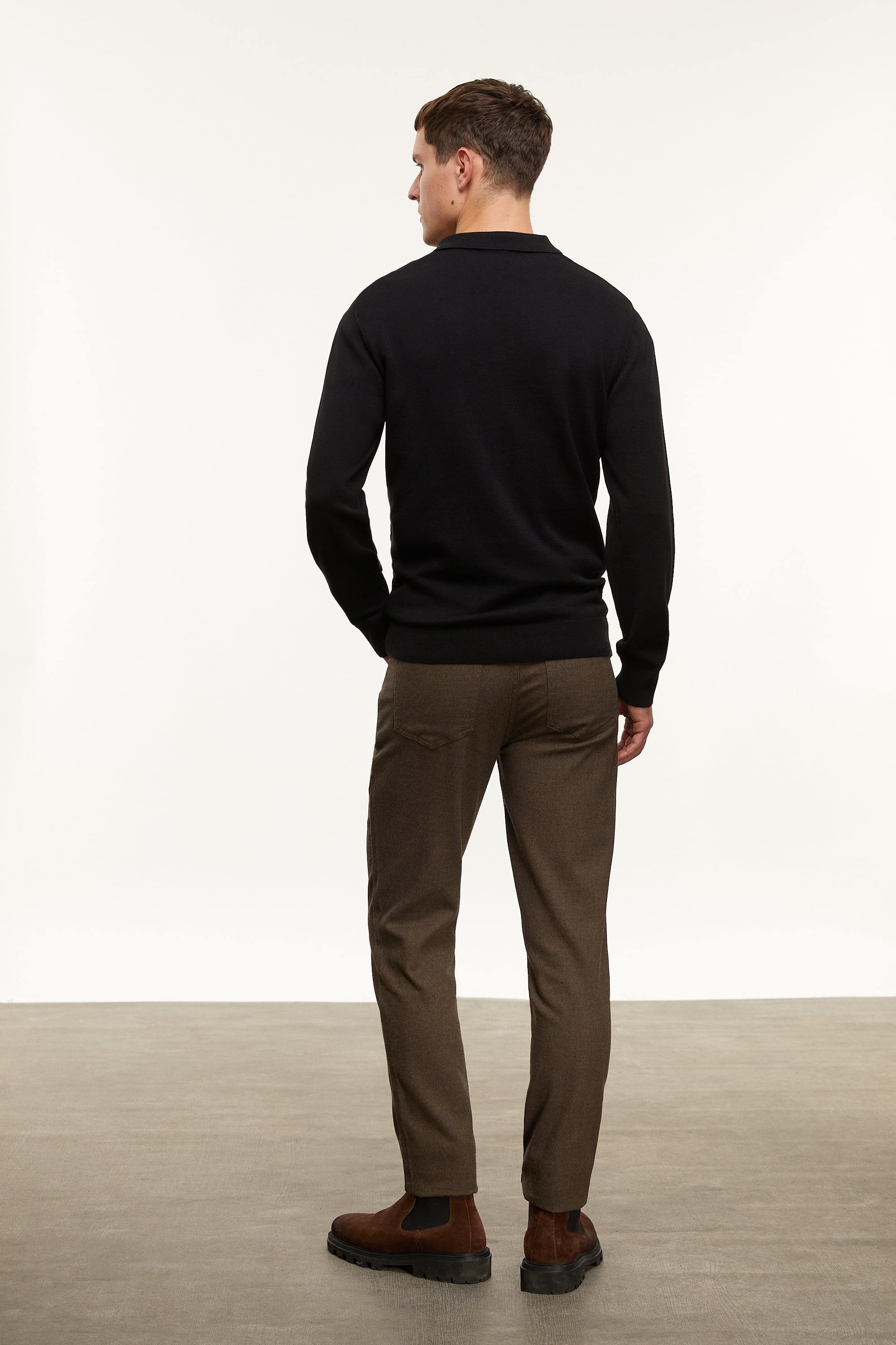 YARIM FERMUARLI POLO YAKA TRİKO KAZAK