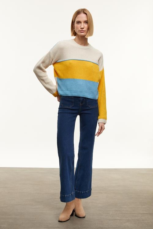  RENK BLOKLU TRİKO KAZAK