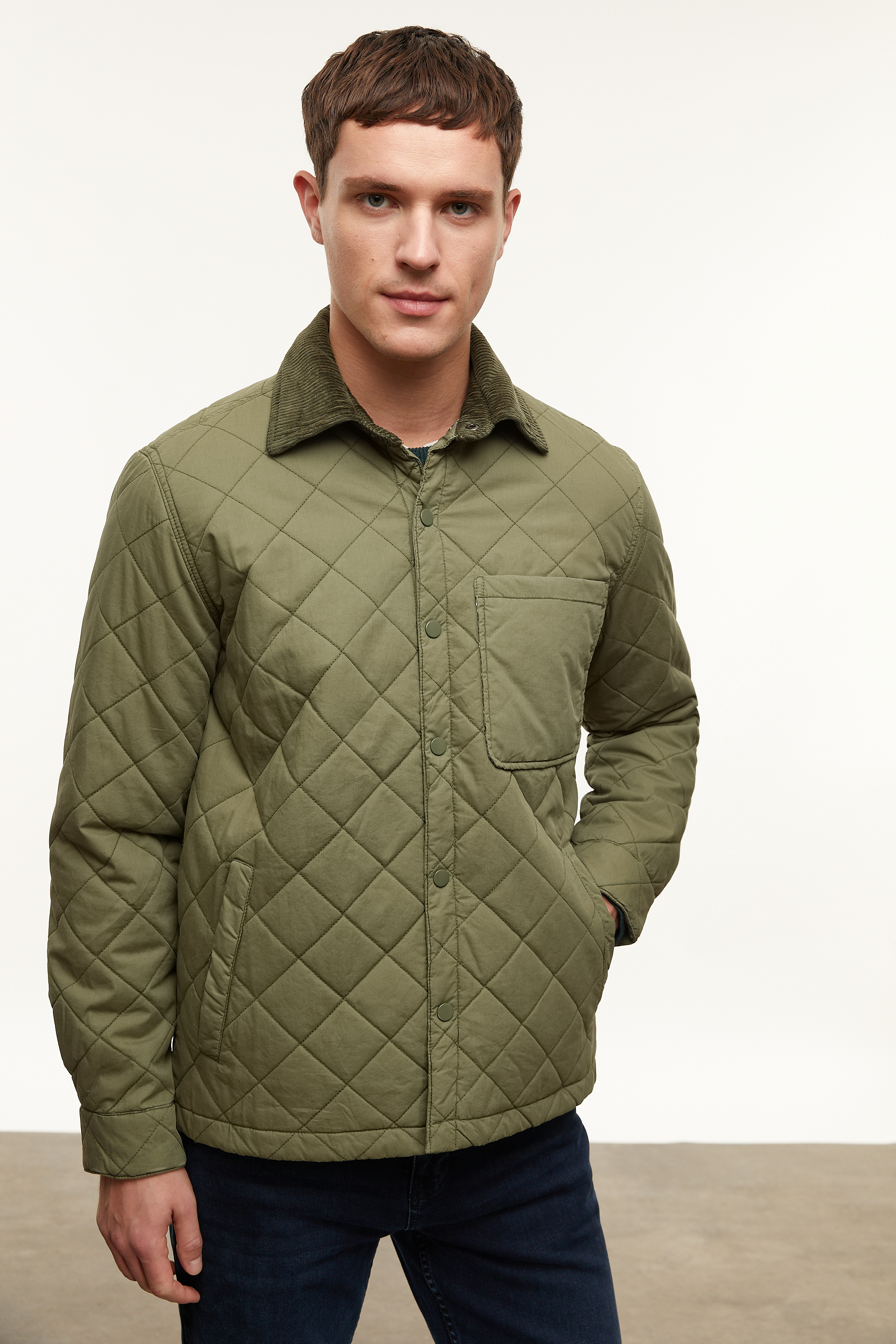 KADİFE YAKA KAPİTONE MONT