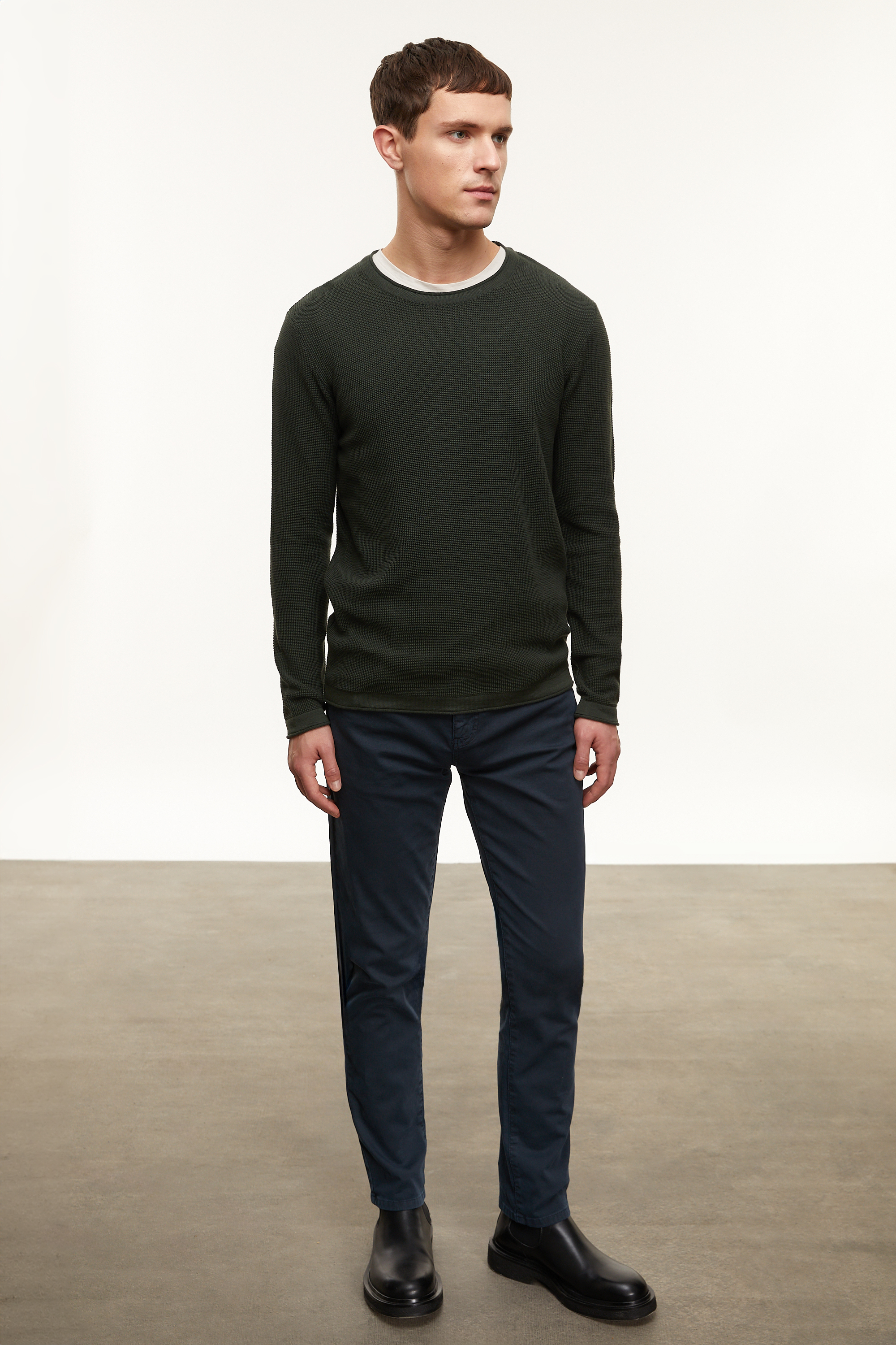 PAMUKLU BİSİKLET YAKA TRİKO KAZAK