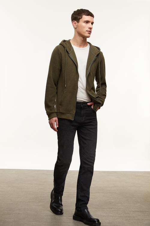  KAPÜŞONLU FERMUARLI SWEATSHIRT