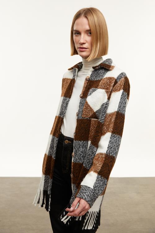  EKOSELİ PÜSKÜL DETAYLI CEKET GÖMLEK