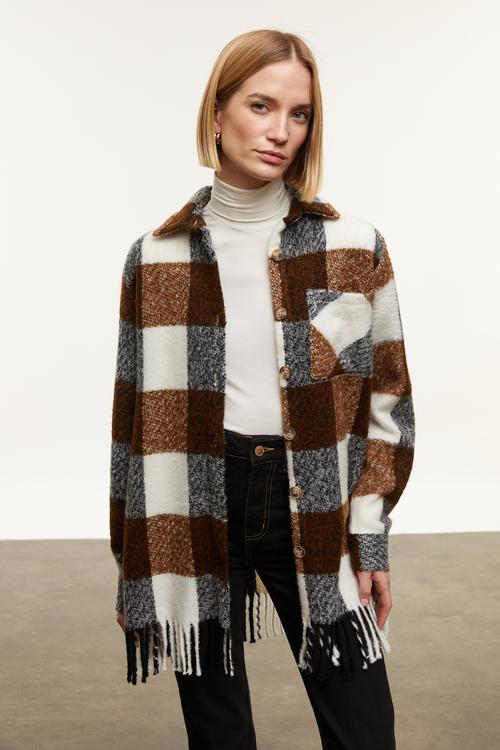  EKOSELİ PÜSKÜL DETAYLI CEKET GÖMLEK