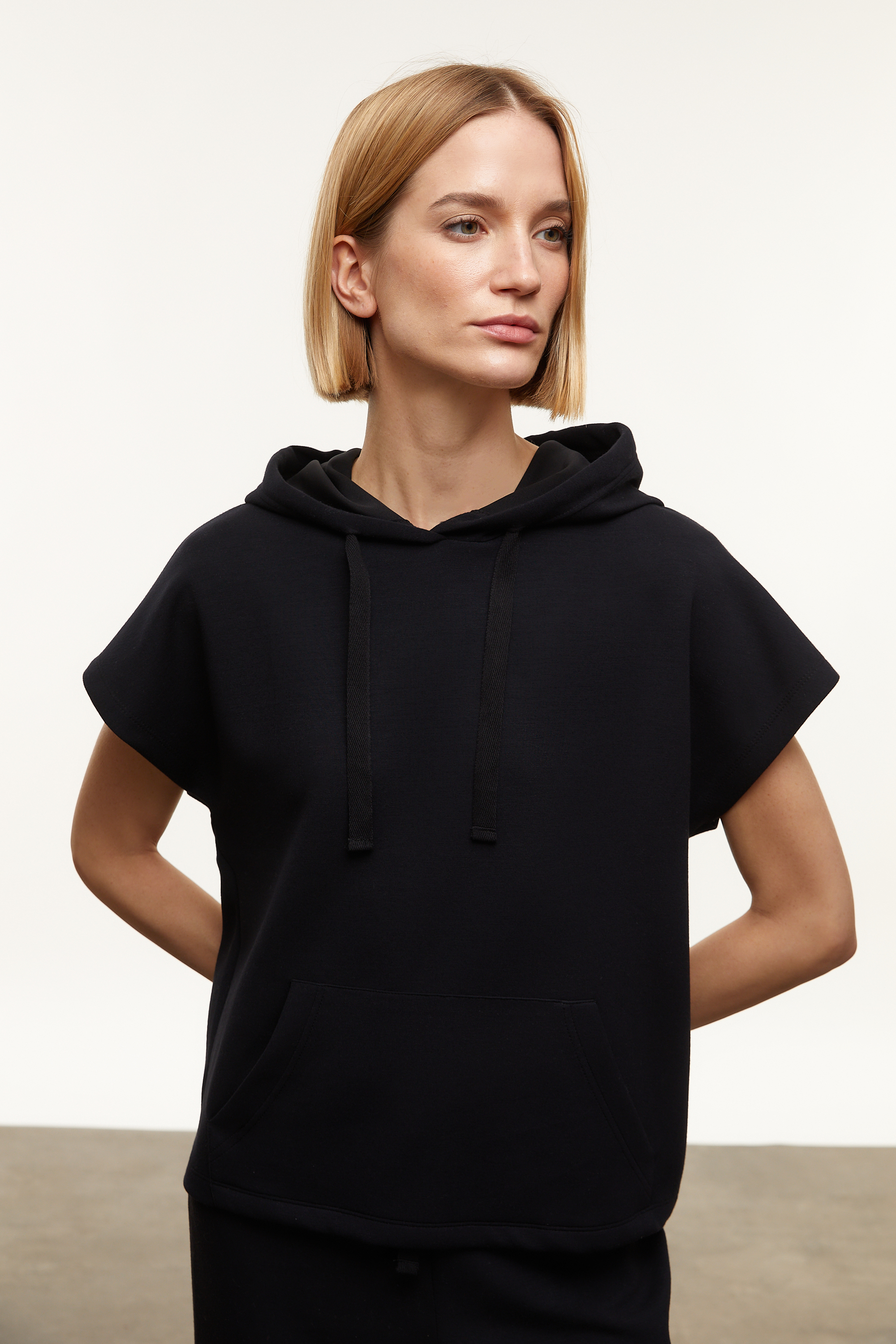 MODAL KARIŞIMLI KISA KOLLU SWEATSHIRT