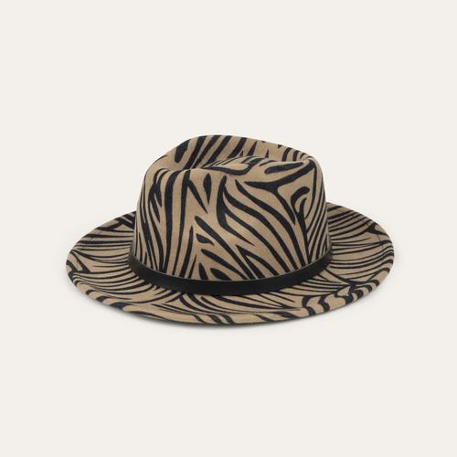 ZEBRA DESENLİ FÖTR YÜN ŞAPKA