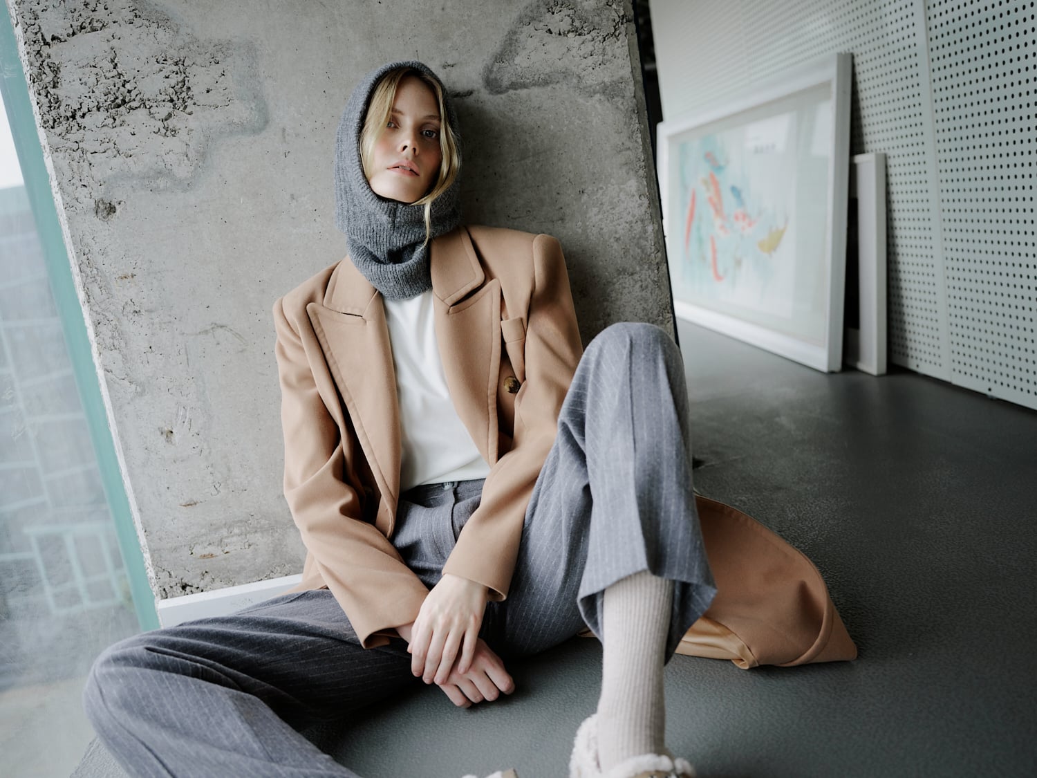 ÇİZGİLİ WIDE LEG KLASİK PANTOLON