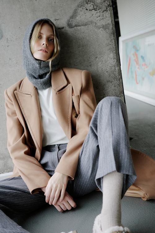  ÇİZGİLİ WIDE LEG KLASİK PANTOLON