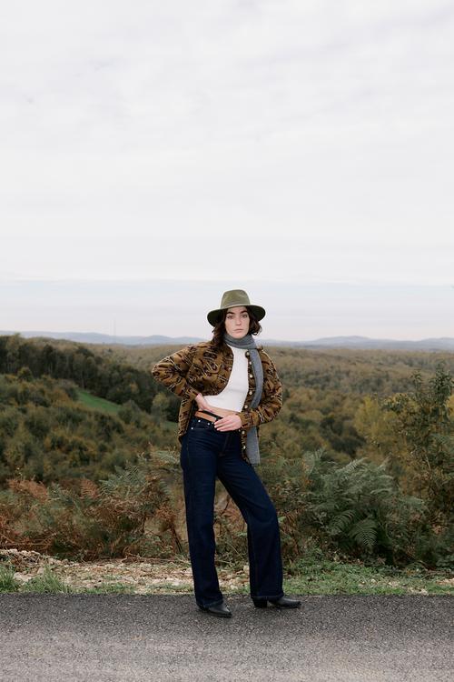  ETNİK DESENLİ RAHAT KESİM GÖMLEK