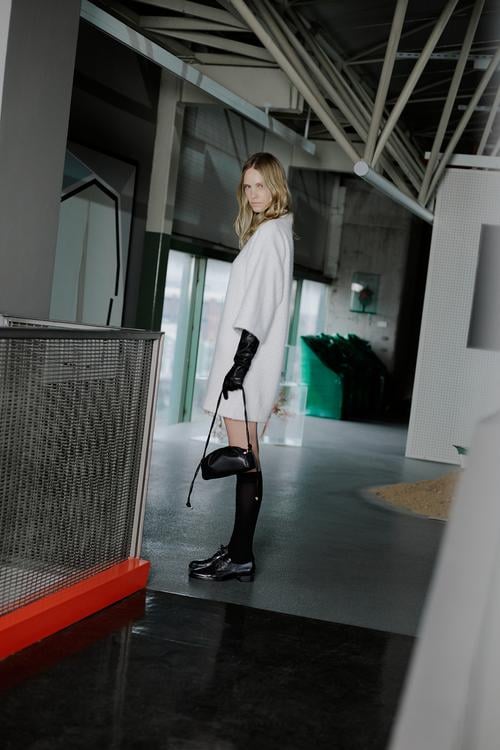  DOKULU A FORM MİNİ ELBİSE