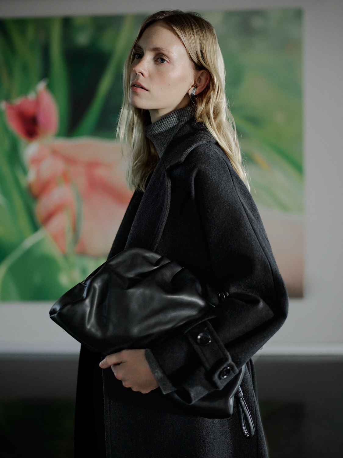 YÜN KARIŞIMLI KUŞAKLI KAŞE PALTO