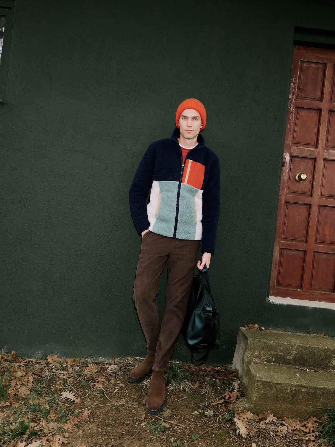 RENK BLOKLU FERMUARLI POLAR SWEATSHIRT