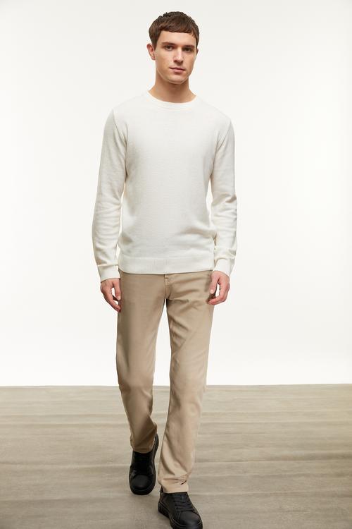 BİSİKLET YAKA YÜN KARIŞIMLI TRİKO KAZAK