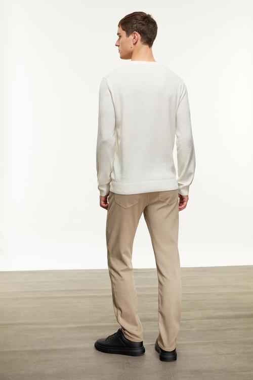 BİSİKLET YAKA YÜN KARIŞIMLI TRİKO KAZAK