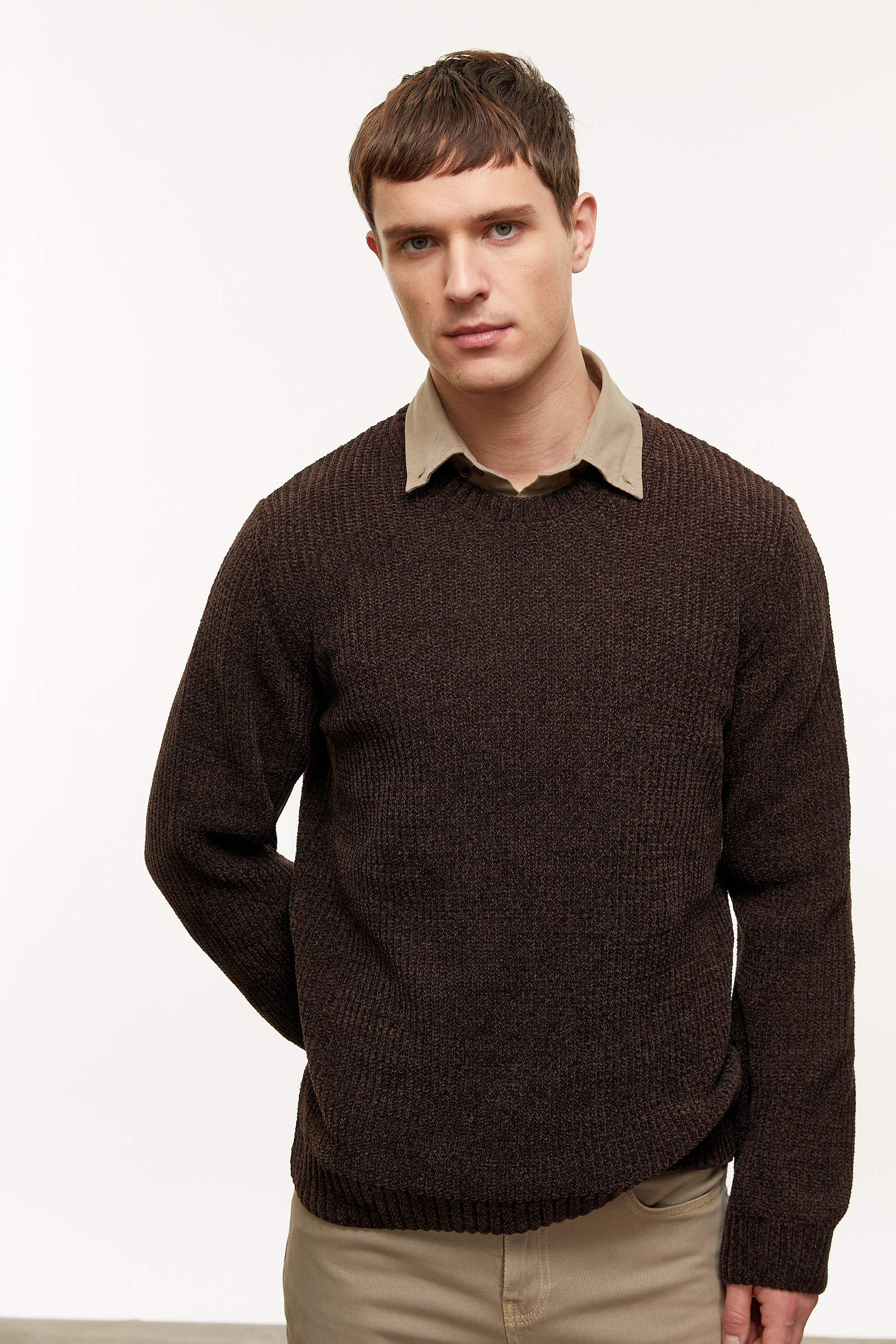 DOKULU BİSİKLET YAKA TRİKO KAZAK