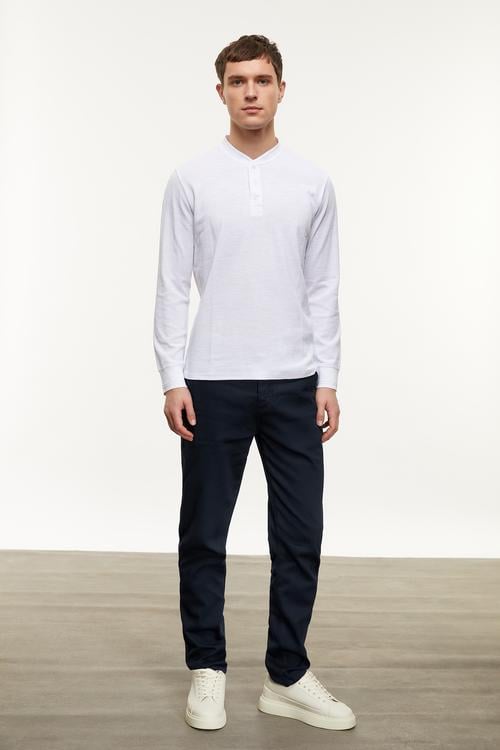  DÜĞMELİ UZUN KOLLU T-SHIRT