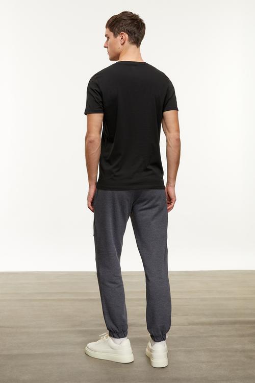  BASKILI KISA KOLLU T-SHIRT