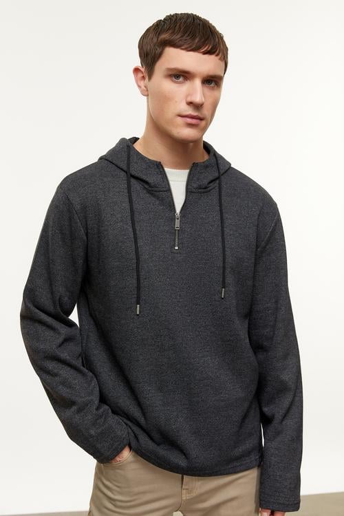  FERMUAR DETAYLI KAPÜŞONLU SWEATSHIRT