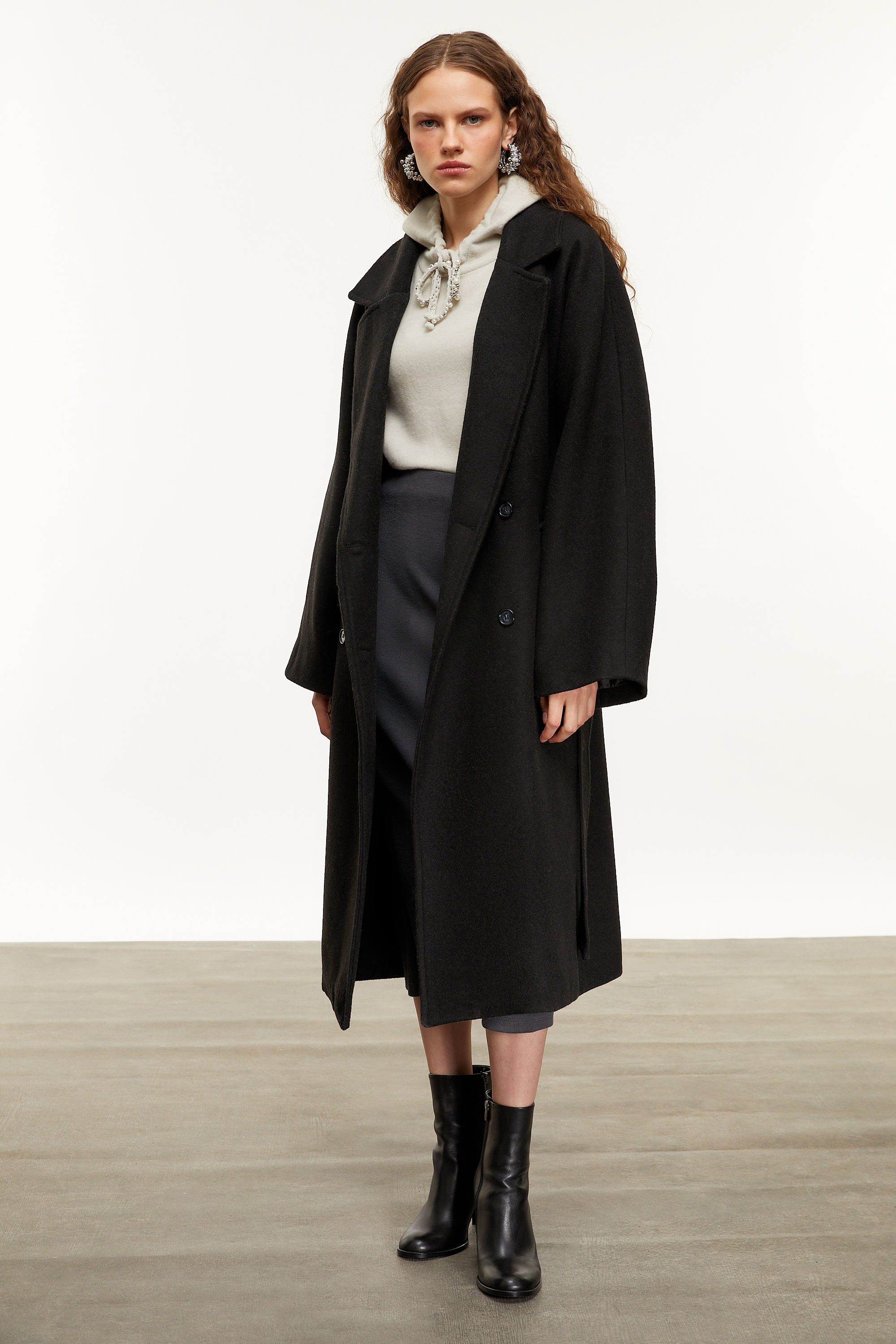 YÜN KARIŞIMLI KAŞE PALTO