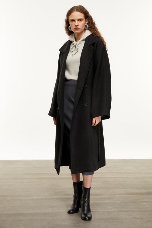  YÜN KARIŞIMLI KAŞE PALTO