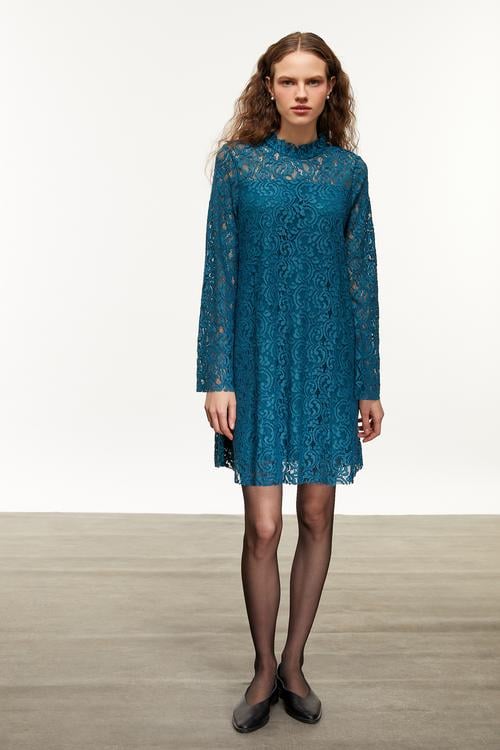 DANTELLİ A FORM MİNİ ELBİSE