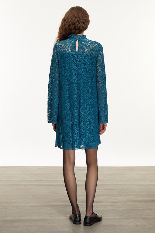 DANTELLİ A FORM MİNİ ELBİSE