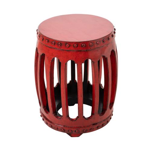  HUAN ESKİTME AHŞAP TABURE KIRMIZI