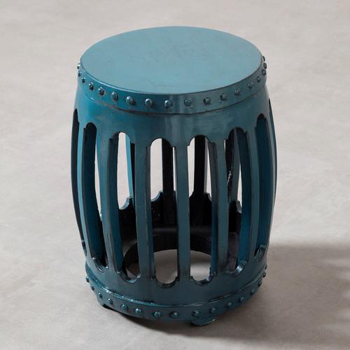  HUAN ESKİTME AHŞAP TABURE MAVİ