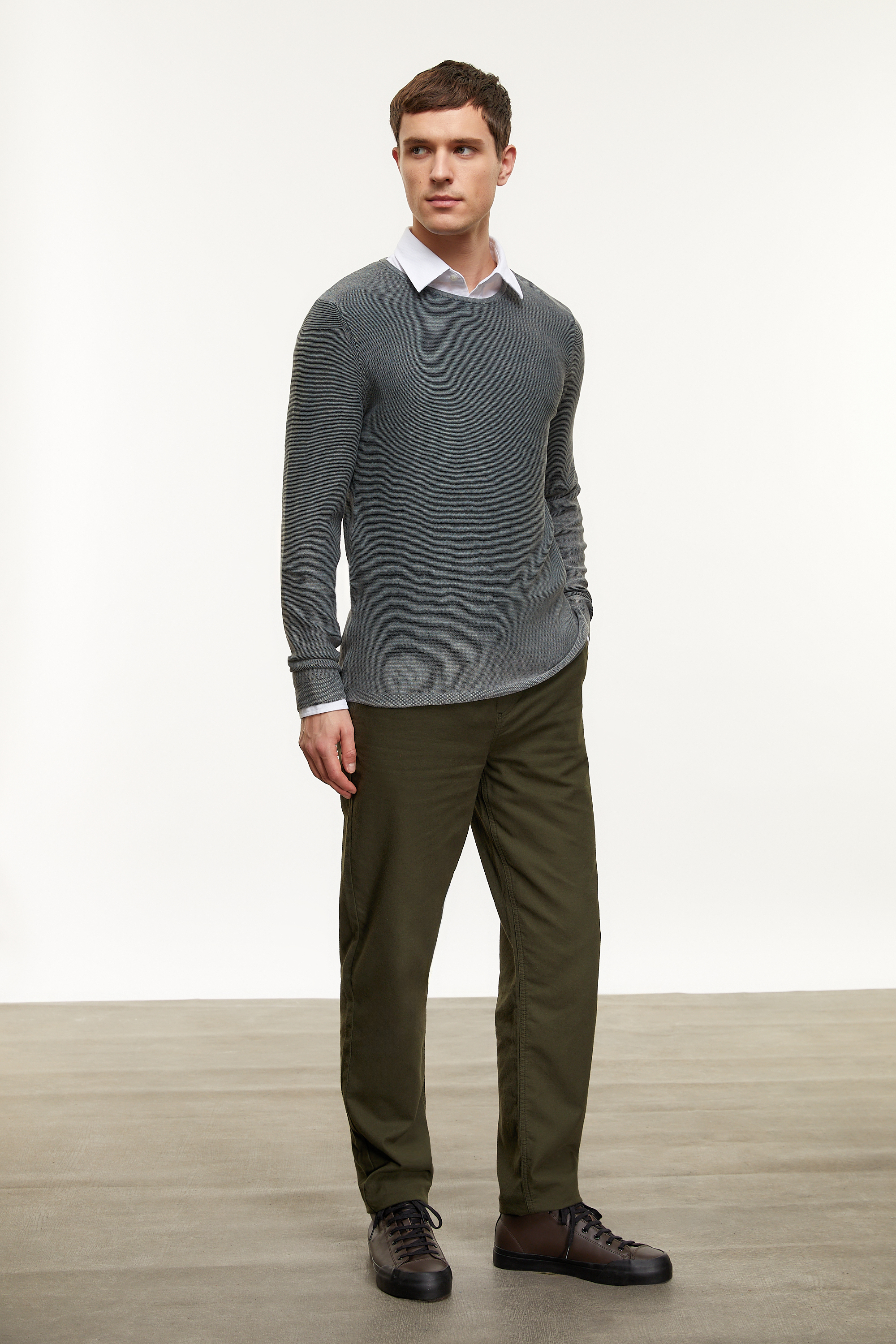 PAMUKLU BİSİKLET YAKA TRİKO KAZAK