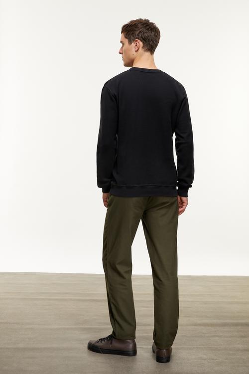  DOKULU BİSİKLET YAKA SWEATSHIRT