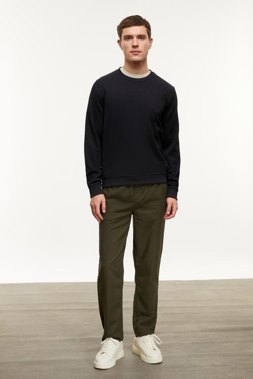  DOKULU BİSİKLET YAKA SWEATSHIRT