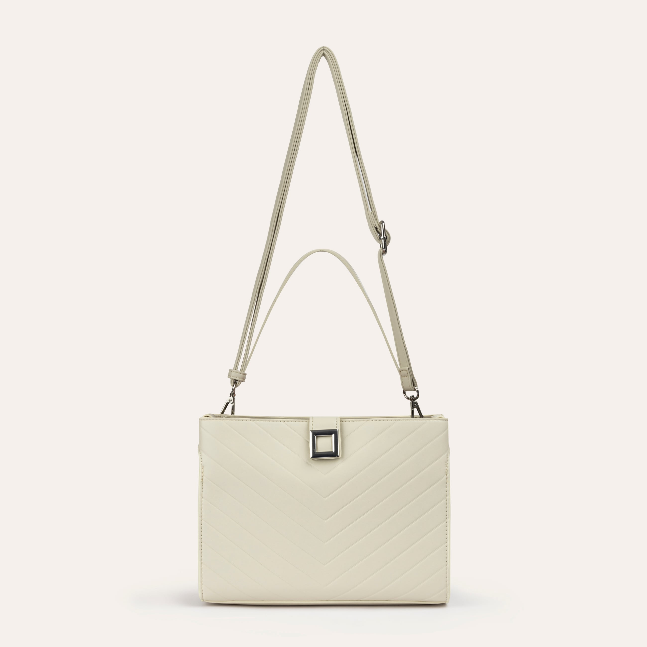 DERİ GÖRÜNÜMLÜ TOKALI EL ÇANTASI